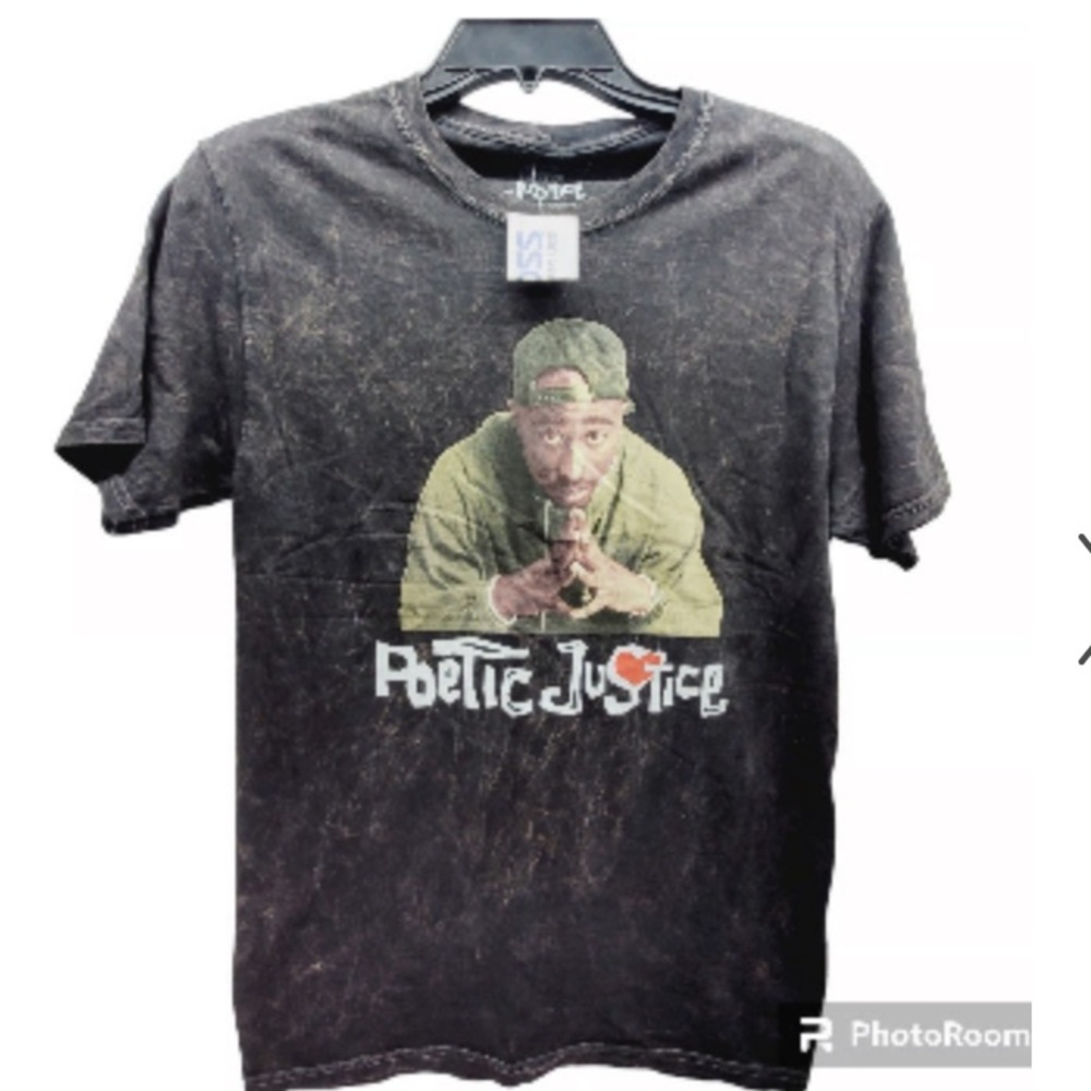 * Poetic justice small crew neck t shirt Tupac Shakur short sleeve t shirt new